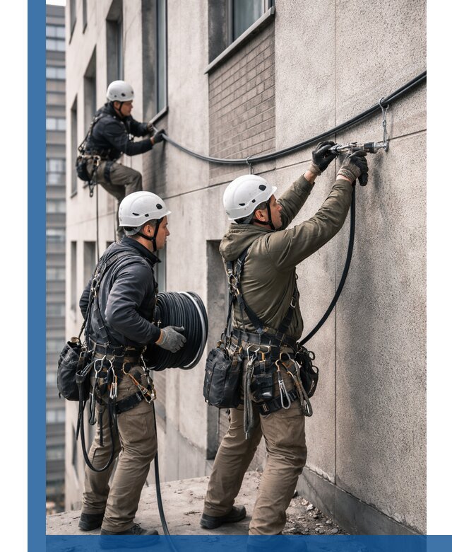 Прокладка кабеля по фасаду в Видном, профессиональный монтаж