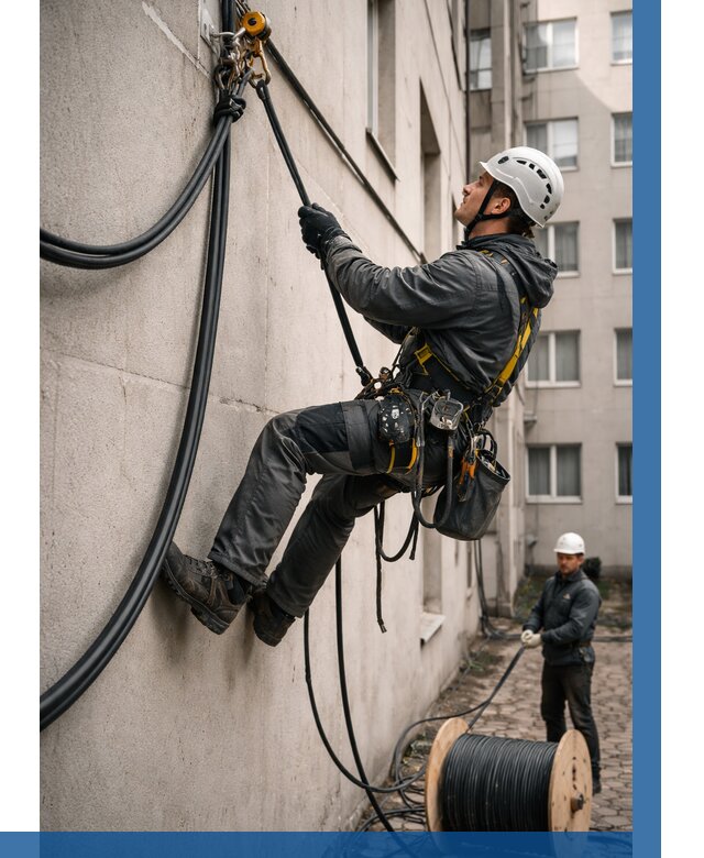 Протяжка кабеля питания на высоте в Видном от 466 р. | ВЫСОТНИК-Вдн