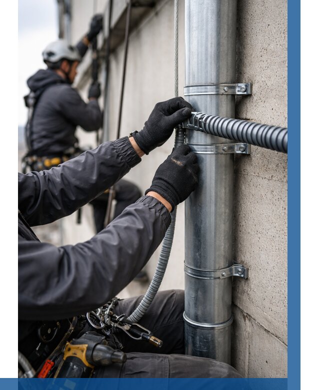 Монтаж гофры для кабеля в Видном от 311 р. | ВЫСОТНИК-Вдн