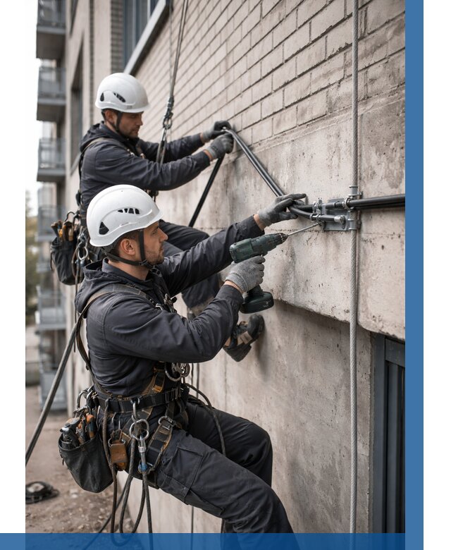 Крепление кабеля на фасаде в Видном от 362 р. | ВЫСОТНИК-Вдн