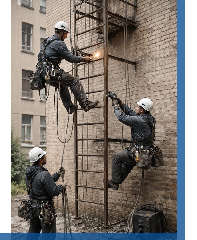 Ремонт пожарной лестницы в Видном от 7763 р. | ВЫСОТНИК-Вдн