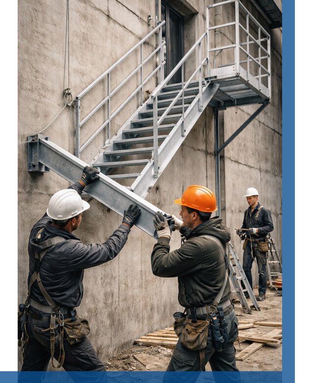 Монтаж металлических лестниц в Видном от 15525 р. | ВЫСОТНИК-Вдн