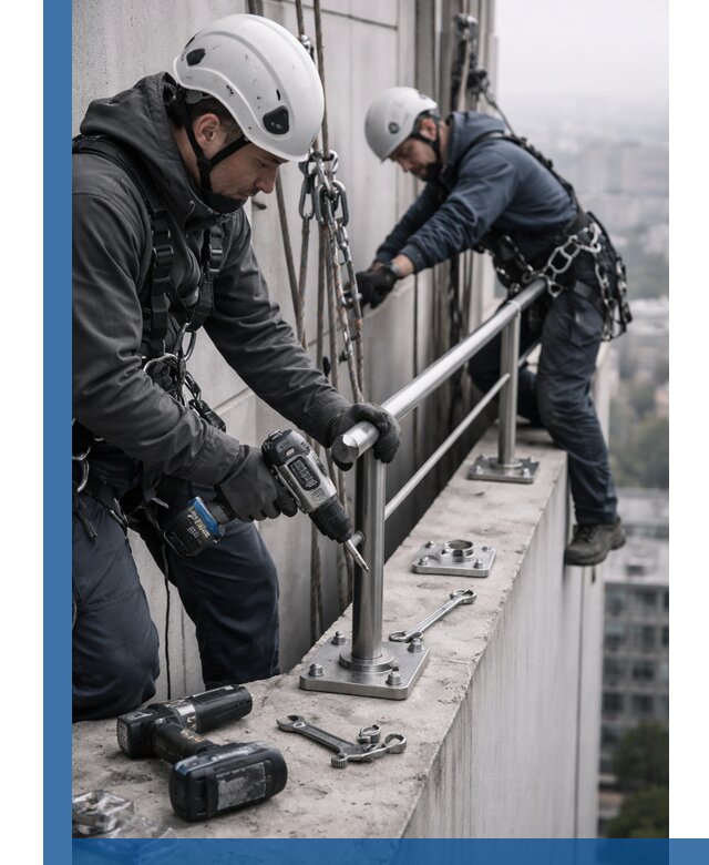 Монтаж перил на высоте в Видном для жилых и промобъектов