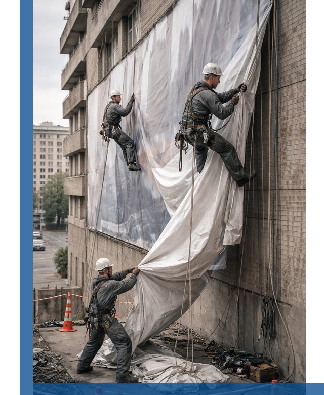 Демонтаж баннеров с фасада в Видном оперативно и безопасно