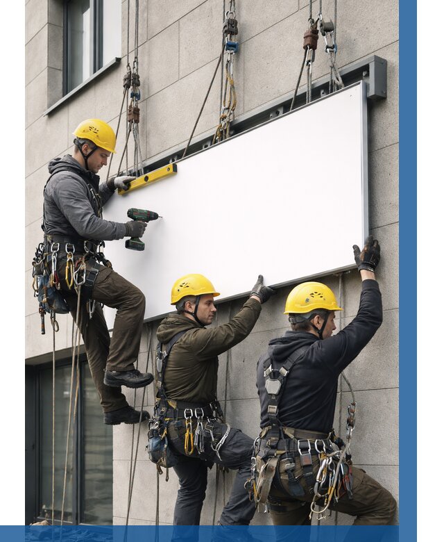 Монтаж рекламной вывески в Видном от 8280 р. | ВЫСОТНИК-Вдн