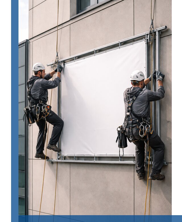 Монтаж наружной рекламной вывески в Видном под ключ