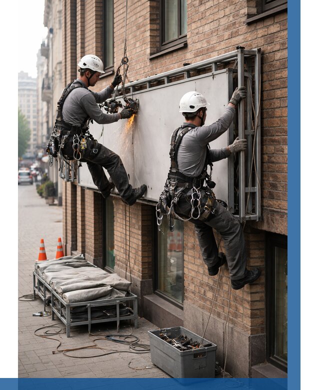 Демонтаж рекламной вывески в Видном от 6728 р. | ВЫСОТНИК-Вдн