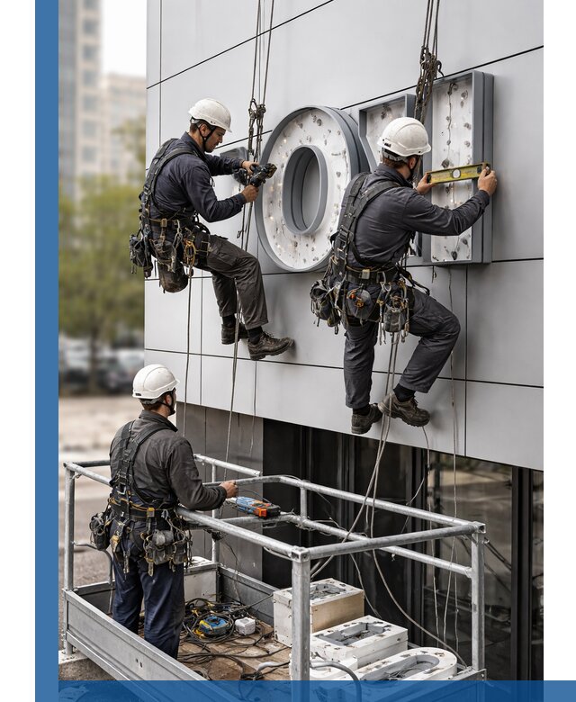 Профессиональный монтаж световых букв в Видном под ключ