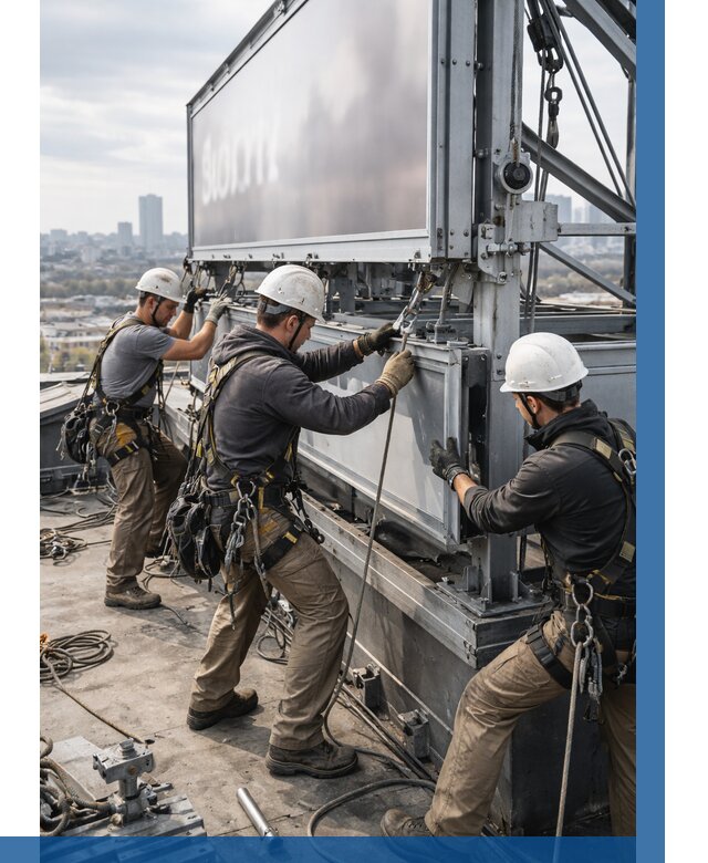 Монтаж крышной рекламной конструкции в Видном от 62100 р.|ВЫСОТНИК-Вдн