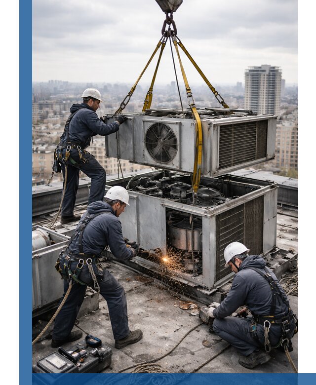 Демонтаж крышной установки в Видном любой сложности