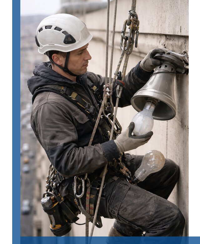 Замена ламп на высоте в Видном профессионально и быстро