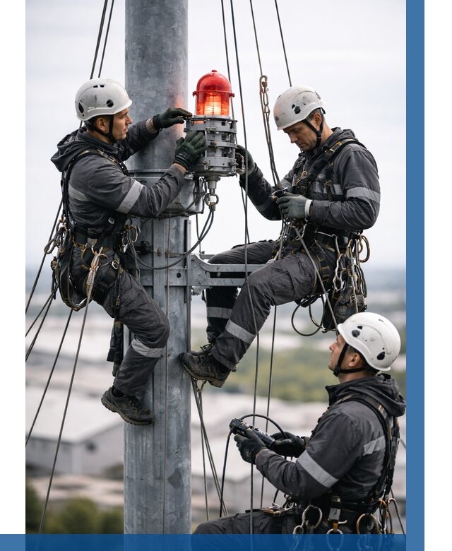 Монтаж заградительных огней в Видном от 8798 р. | ВЫСОТНИК-Вдн