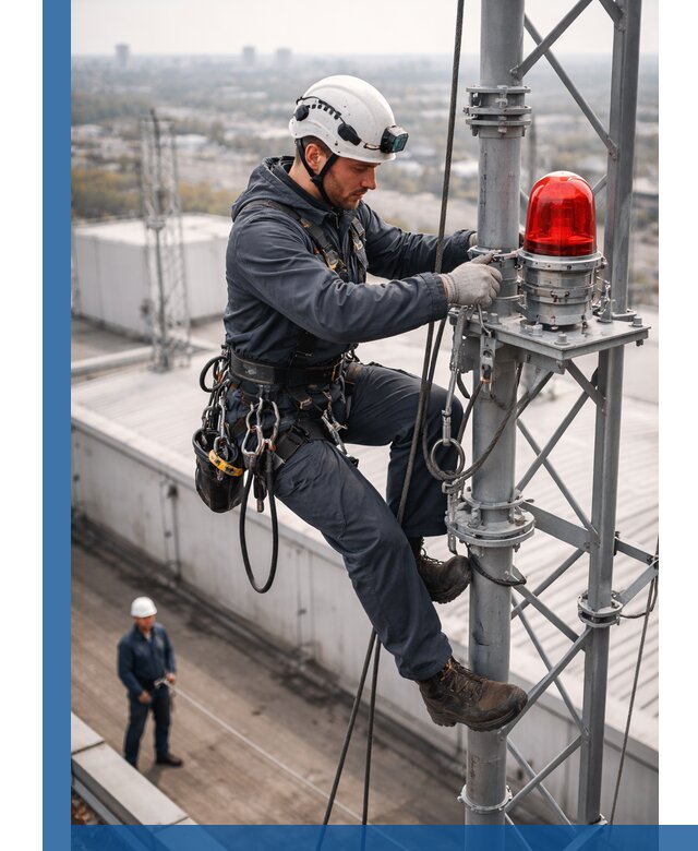 Монтаж заградительных огней и обслуживание объектов в Видном