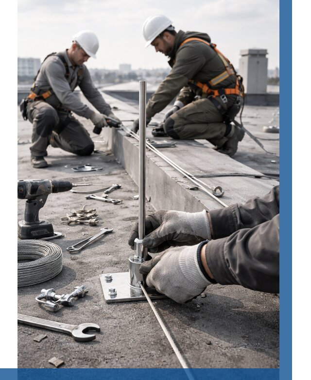 Монтаж молниезащиты на кровле в Видном цена от 25875 р. | ВЫСОТНИК-Вдн