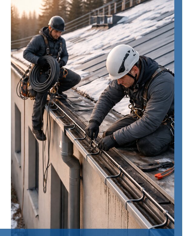Монтаж греющего кабеля на кровле в Видном от 466 р. | ВЫСОТНИК-Вдн