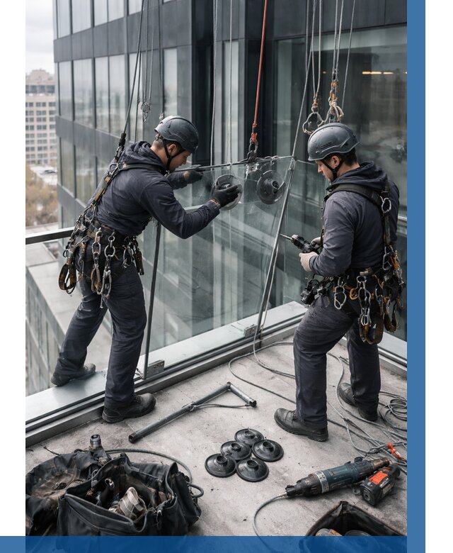 Монтаж стеклянных ограждений в Видном от 2588 р. | ВЫСОТНИК-Вдн