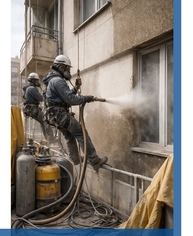 Пескоструйная очистка фасада в Видном от 673 р. | ВЫСОТНИК-Вдн