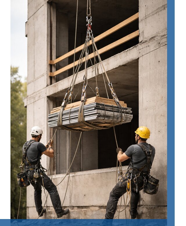 Подъем материала на этаж веревками в Видном от 1553 р. | ВЫСОТНИК-Вдн