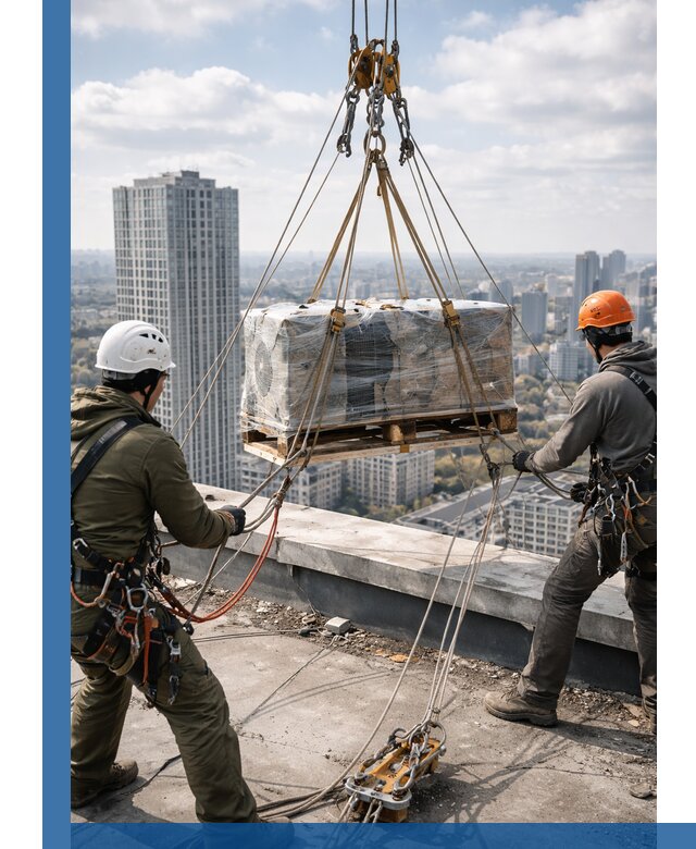 Подъем и монтаж крупногабаритных грузов на крышу в Видном
