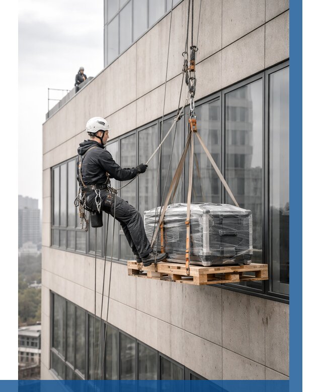 Спуск груза по фасаду в Видном от 3623 р. | ВЫСОТНИК-Вдн