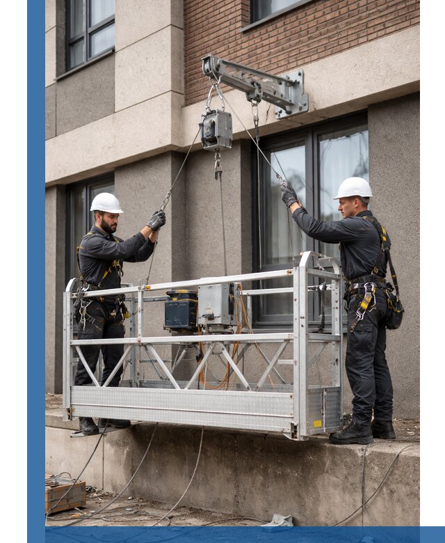Монтаж и подъем фасадной люльки в Видном с гарантией безопасности