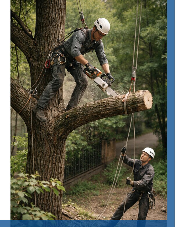 Спил деревьев альпинистами в Видном от 8280 р. | ВЫСОТНИК-Вдн