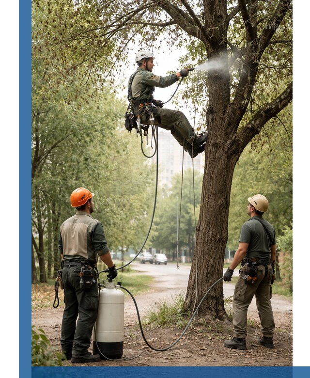 Обработка деревьев от вредителей в Видном профессиональная защита