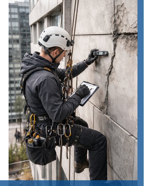 Обследование фасада альпинистами в Видном от 124 р. | ВЫСОТНИК-Вдн