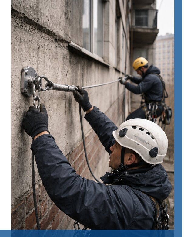 Монтаж анкерных линий в Видном от 3105 р. | ВЫСОТНИК-Вдн