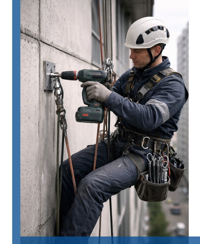 Установка анкерных точек для высотных работ в Видном