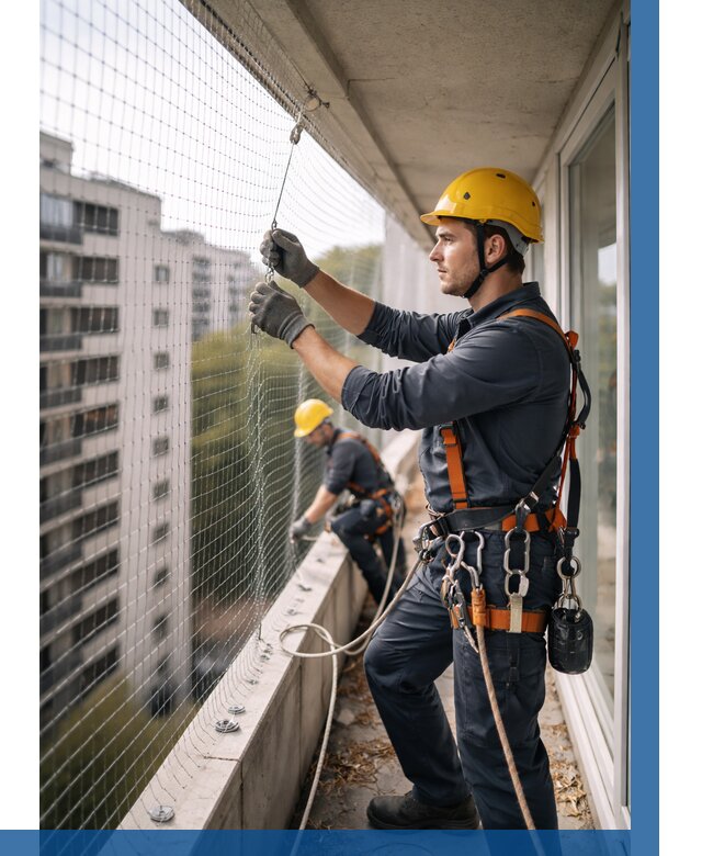 Монтаж сетки от птиц в Видном от 4658 р. | ВЫСОТНИК-Вдн