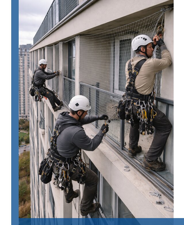 Профессиональный монтаж защитной сетки от птиц в Видном